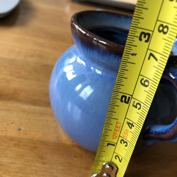 Pittsfield Pottery Vermont Handmade Ceramic Bowl w/ Handles Milky Blue Brown - Picture 6 of 8